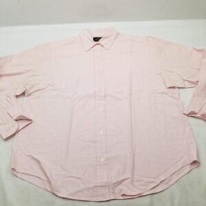 The dova men's button down shirt peach/white stripe size 14